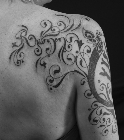 Back Tat b&w