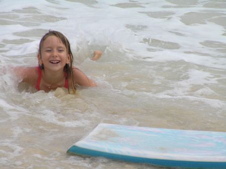 Rhiannon surfing