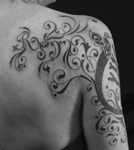 Back Tat b&w