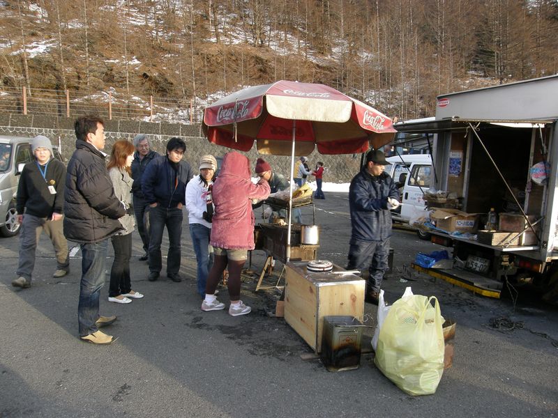 Sweetcorn seller on Fuji