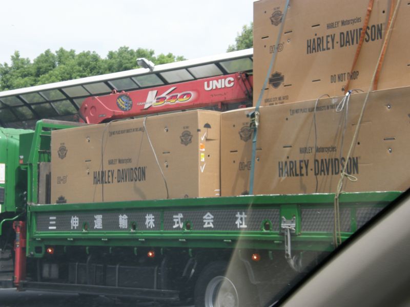 Harleys on a lorry