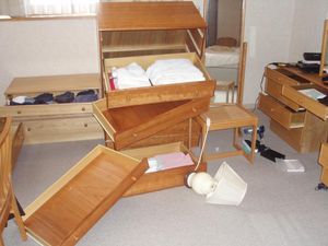 Bedroom after quake