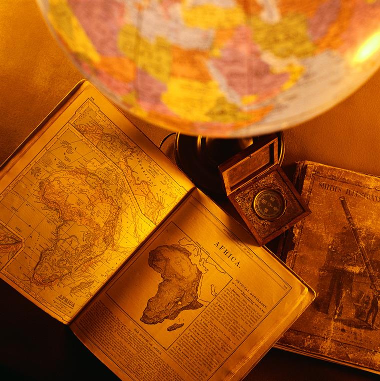 Globe and map of Africa